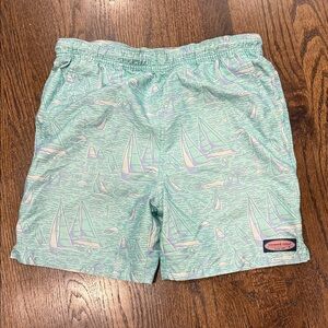 Vineyard Vines Men's Aqua Sailboat Swim Trunks